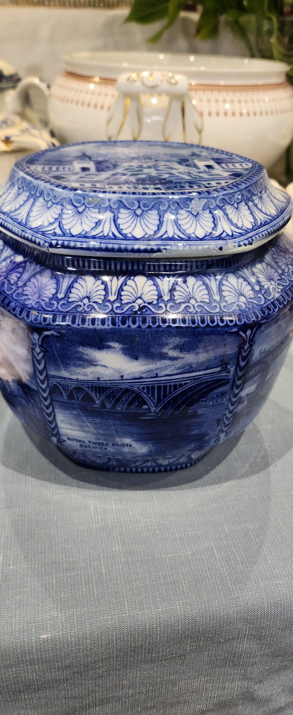Rington Blue and White Ginger Jar ( defect)