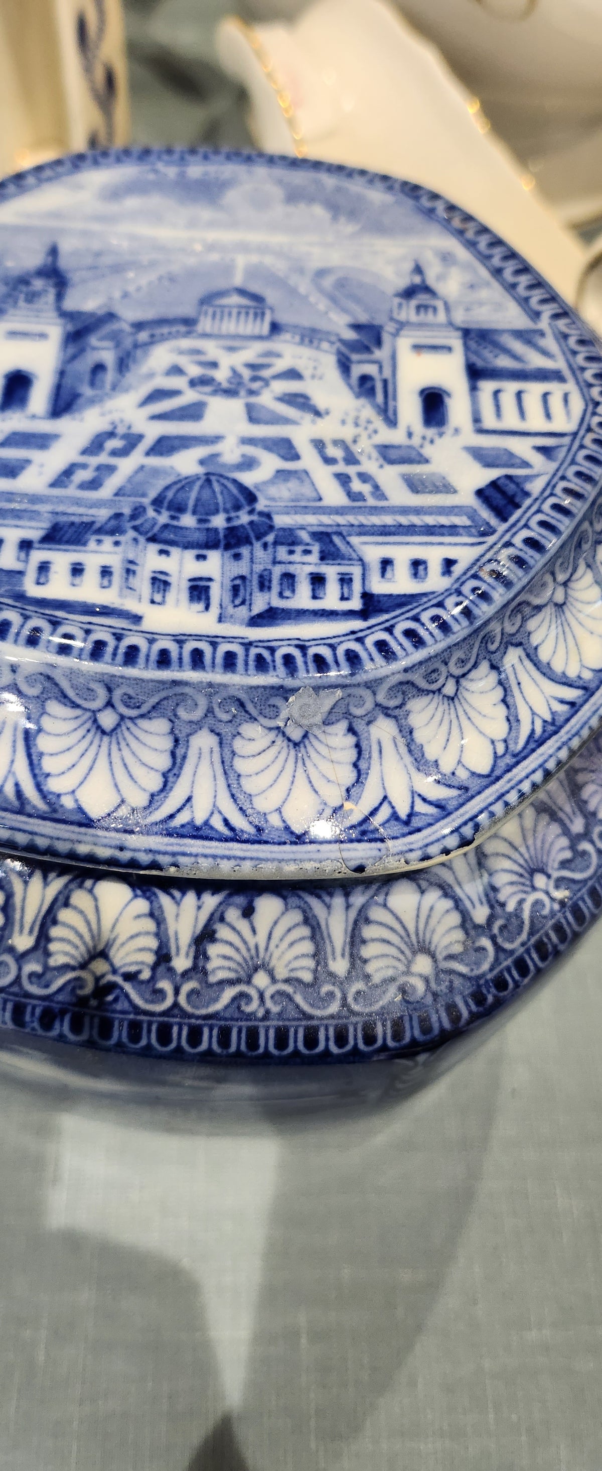 Rington Blue and White Ginger Jar ( defect)