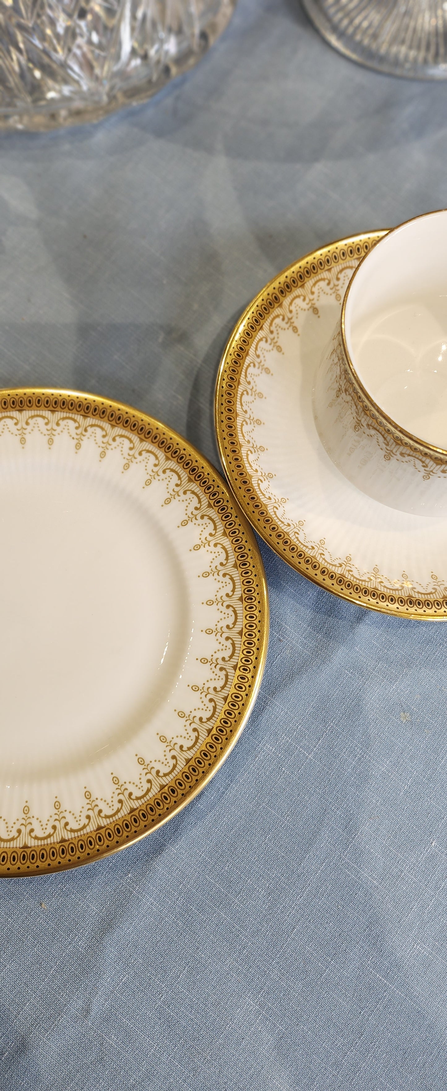 Glam Paragon Gold and white Athena Tea set