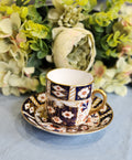 Royal Crown Staffordshire handpainted Imari tea set with 1 line crazing in the cup