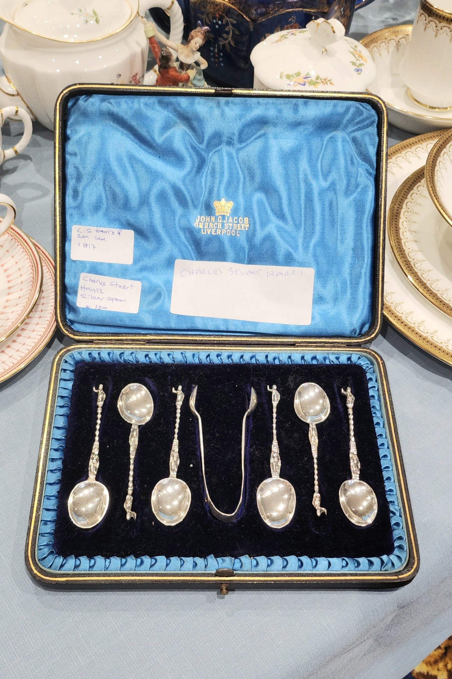Charles Harris and Son Hallmark Silver desert spoon with tong