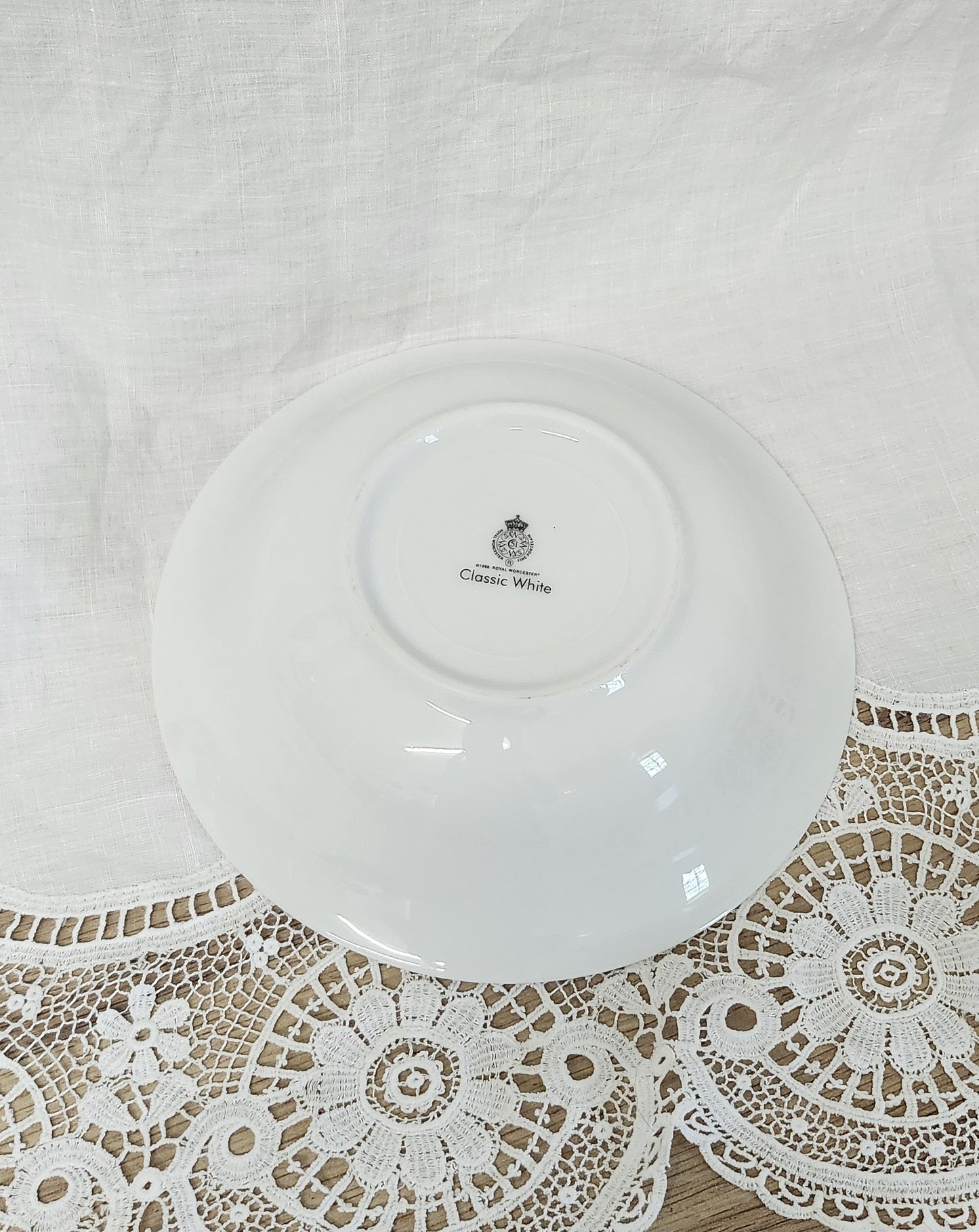 Royal Worcester fine porcelain soup bowl Classic White