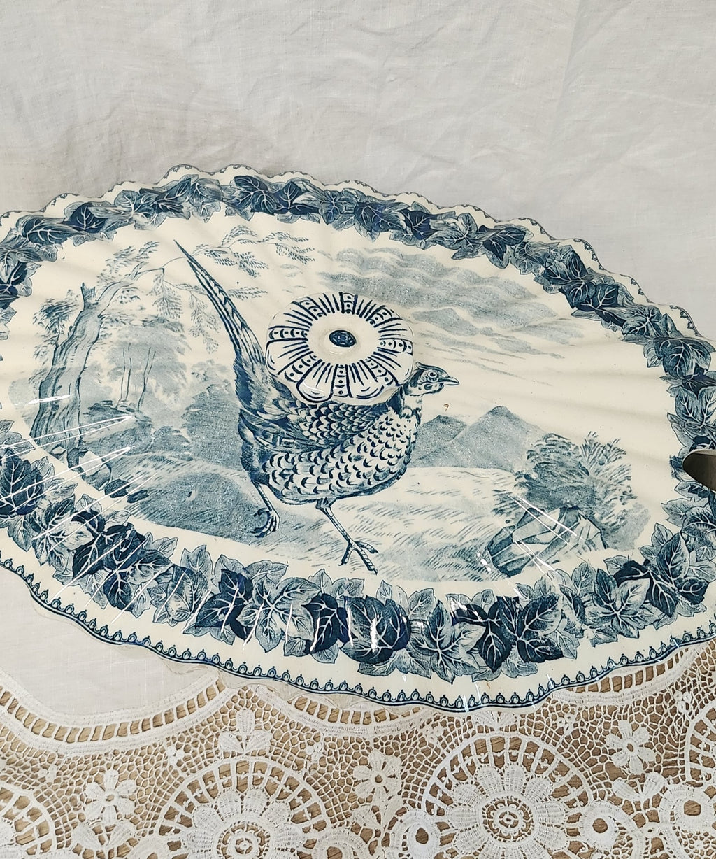 Whimsical Rare Spode Copeland wild birds series big tureen /serving dish- with defect under the lid cover