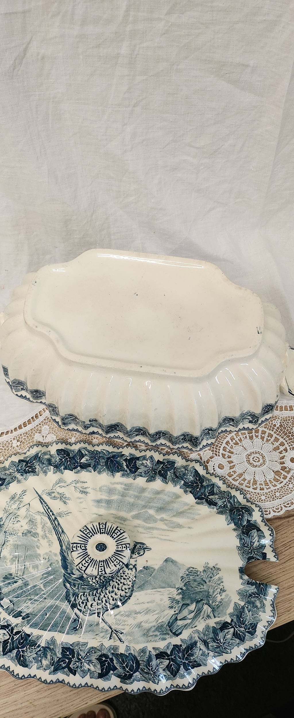 Whimsical Rare Spode Copeland wild birds series big tureen /serving dish- with defect under the lid cover