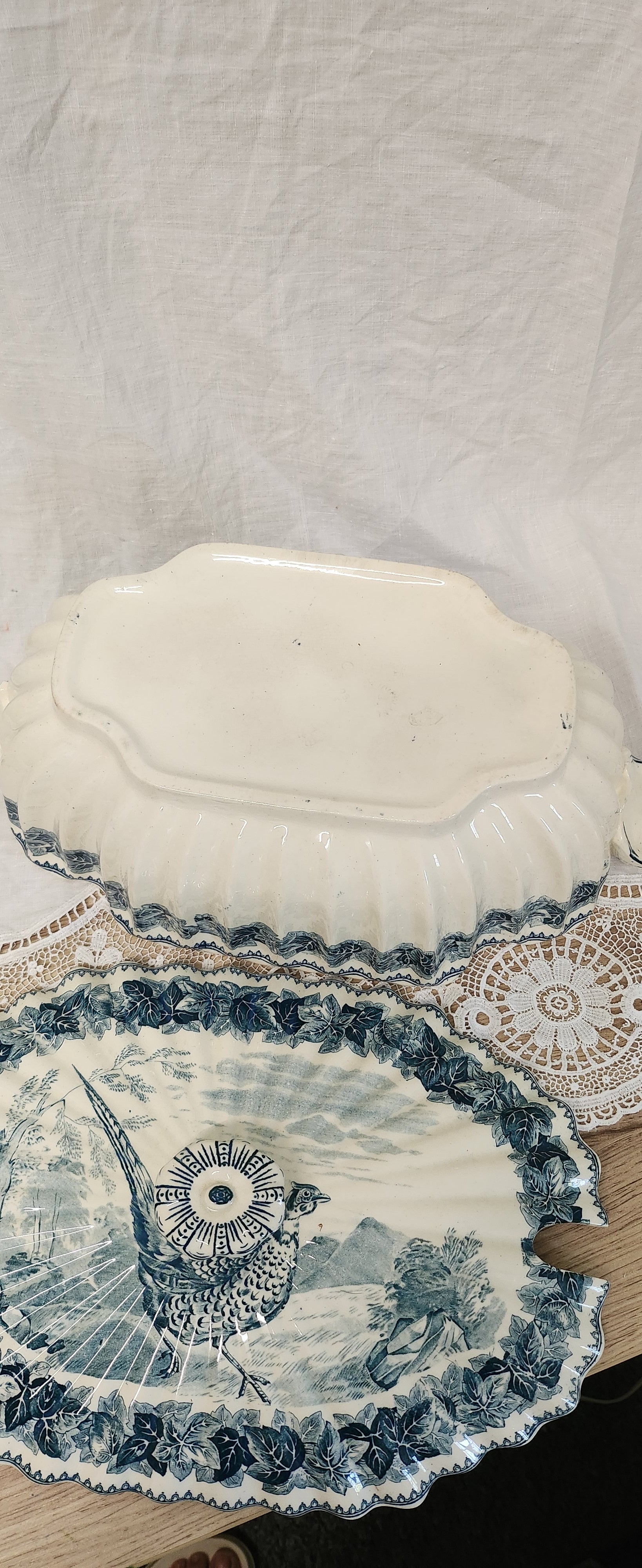 Whimsical Rare Spode Copeland wild birds series big tureen /serving dish- with defect under the lid cover