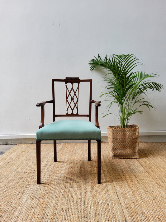 English Antiques Inlaid Mahogany Arm Chair