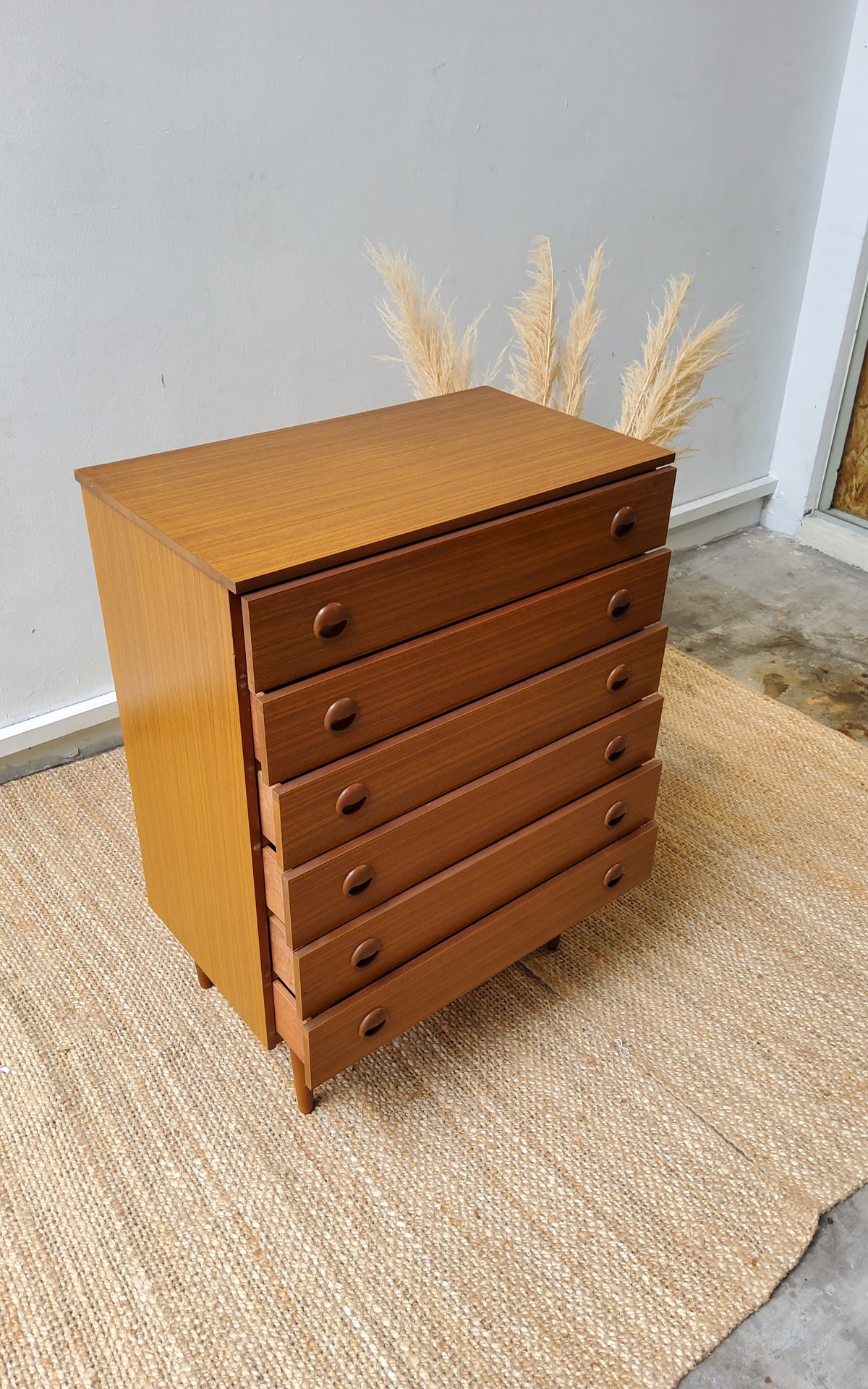 Mid century 1960 SCHRIEBER TEAK CHEST OF 6 DRAWERS