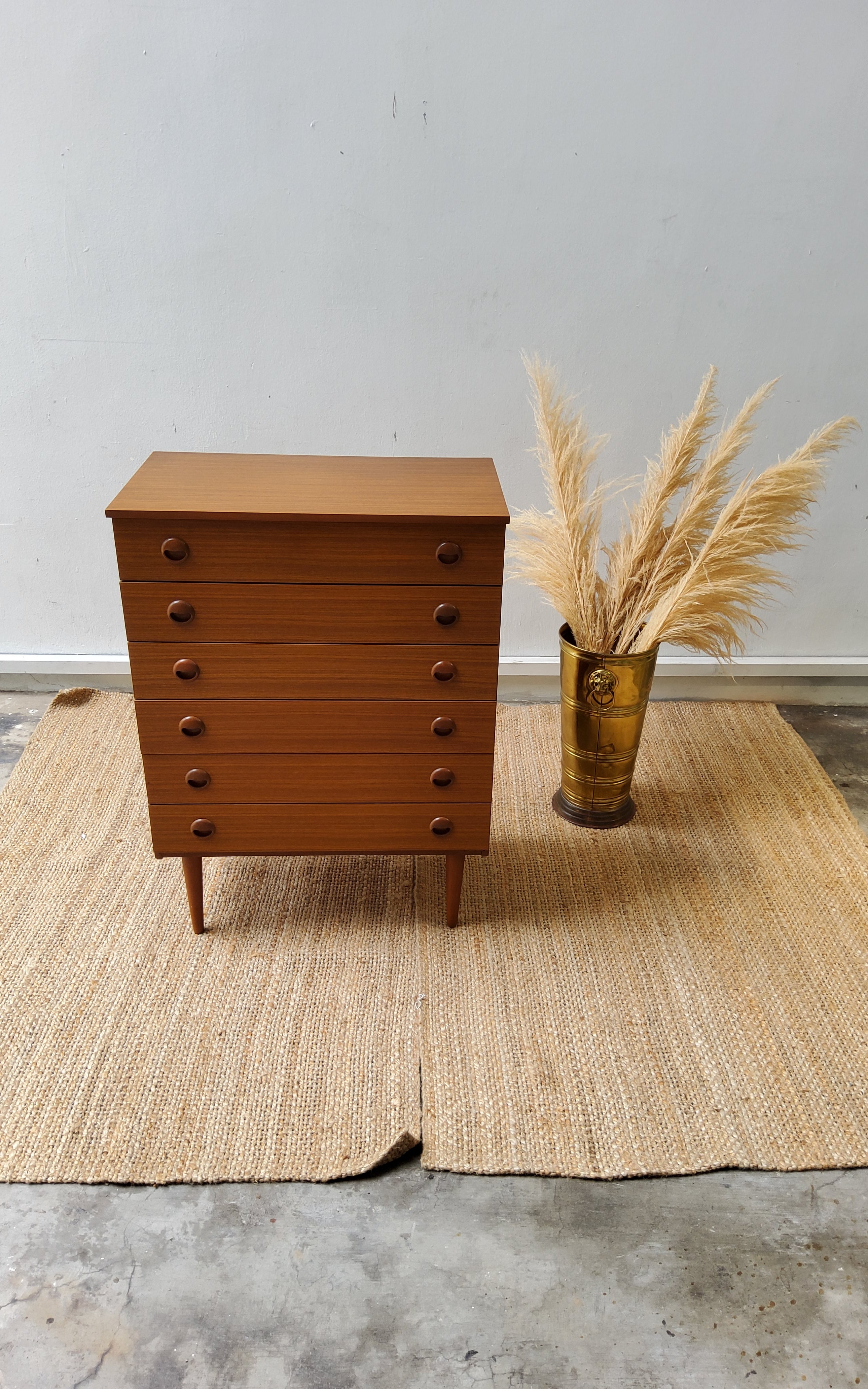 Mid century 1960 SCHRIEBER TEAK CHEST OF 6 DRAWERS