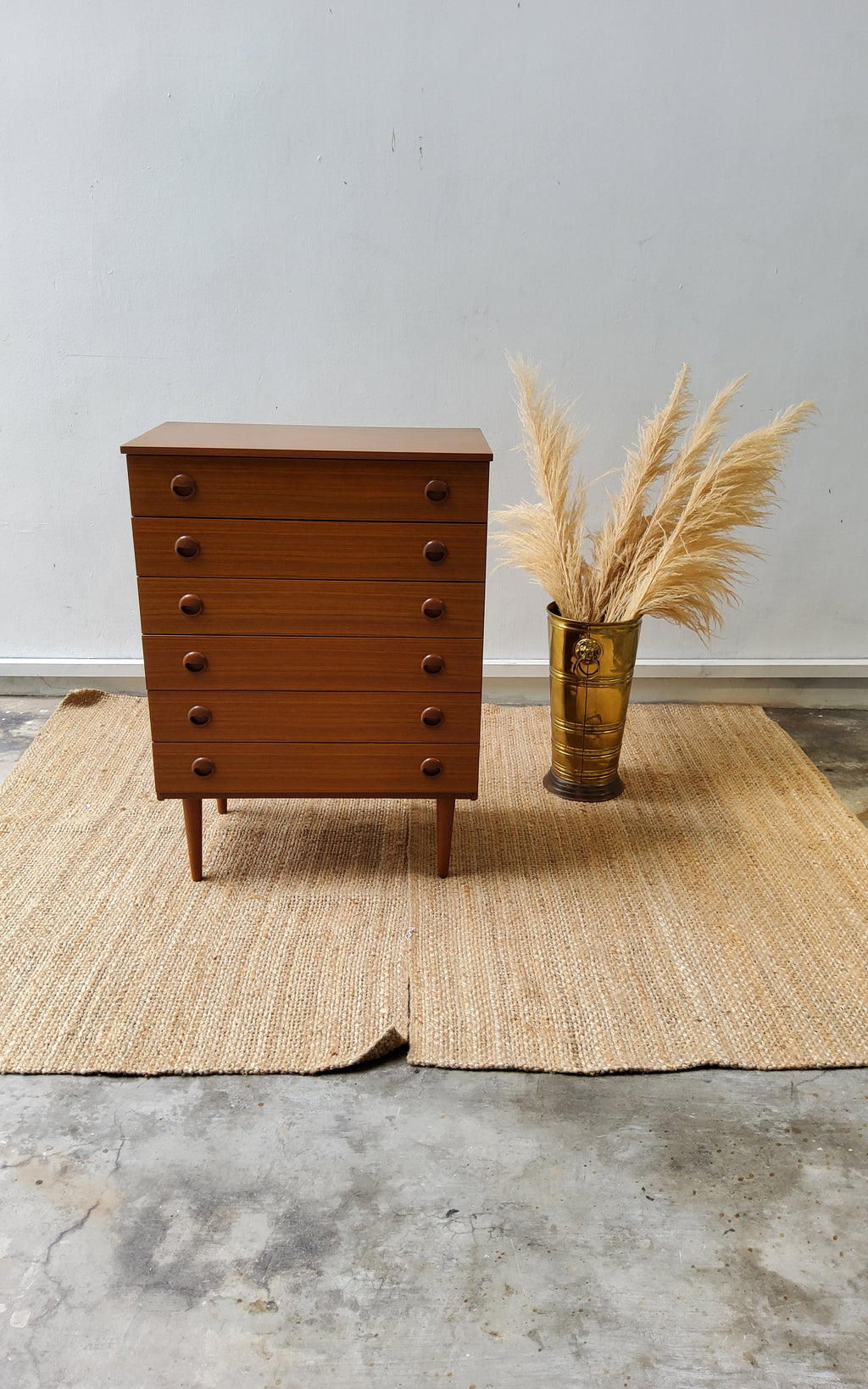 Mid century 1960 SCHRIEBER TEAK CHEST OF 6 DRAWERS