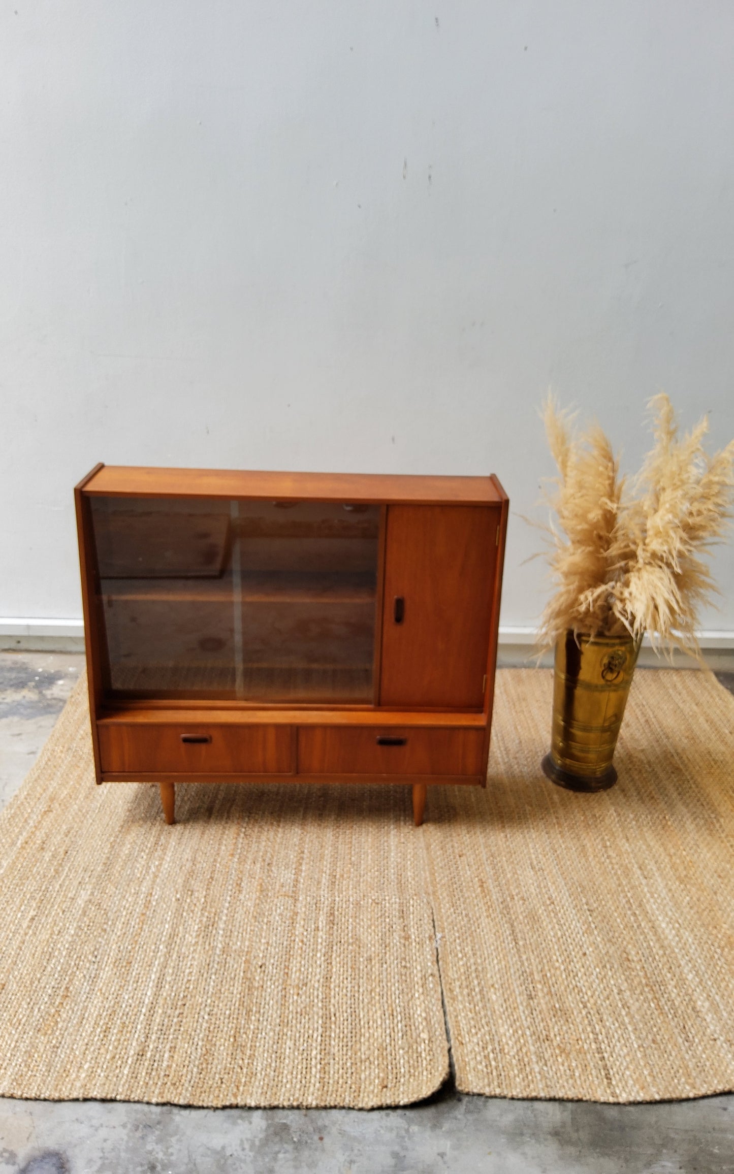 Mid century Teak Display/ Bookcase cabinet sidebroad