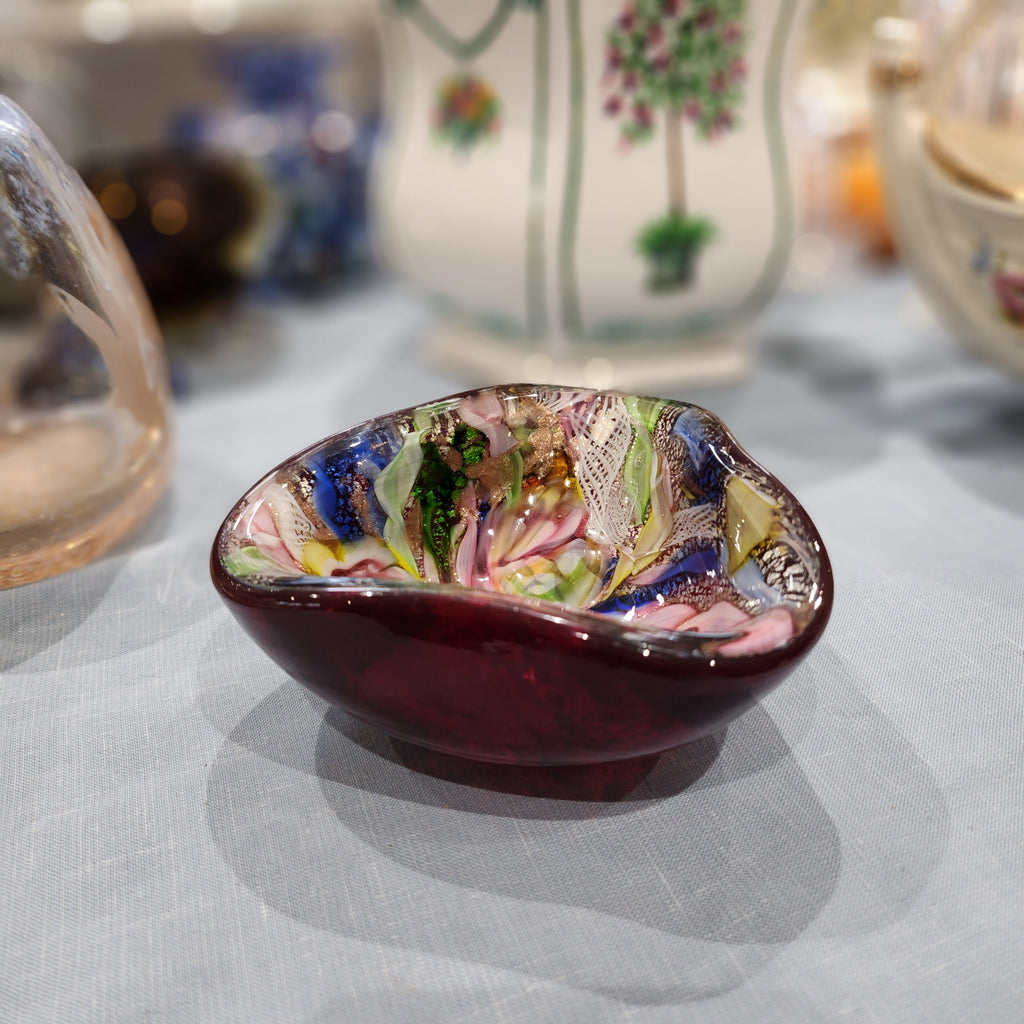 Murano Glass Dish by Arte Vetraria Muranese 'AVEM'- Red