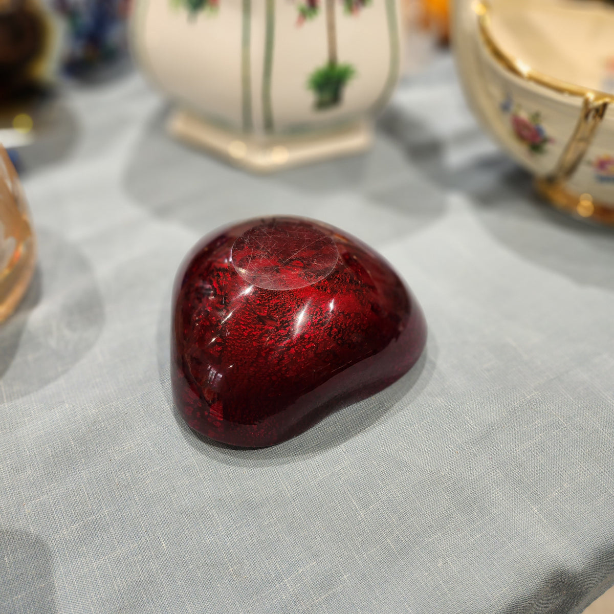 Murano Glass Dish by Arte Vetraria Muranese 'AVEM'- Red