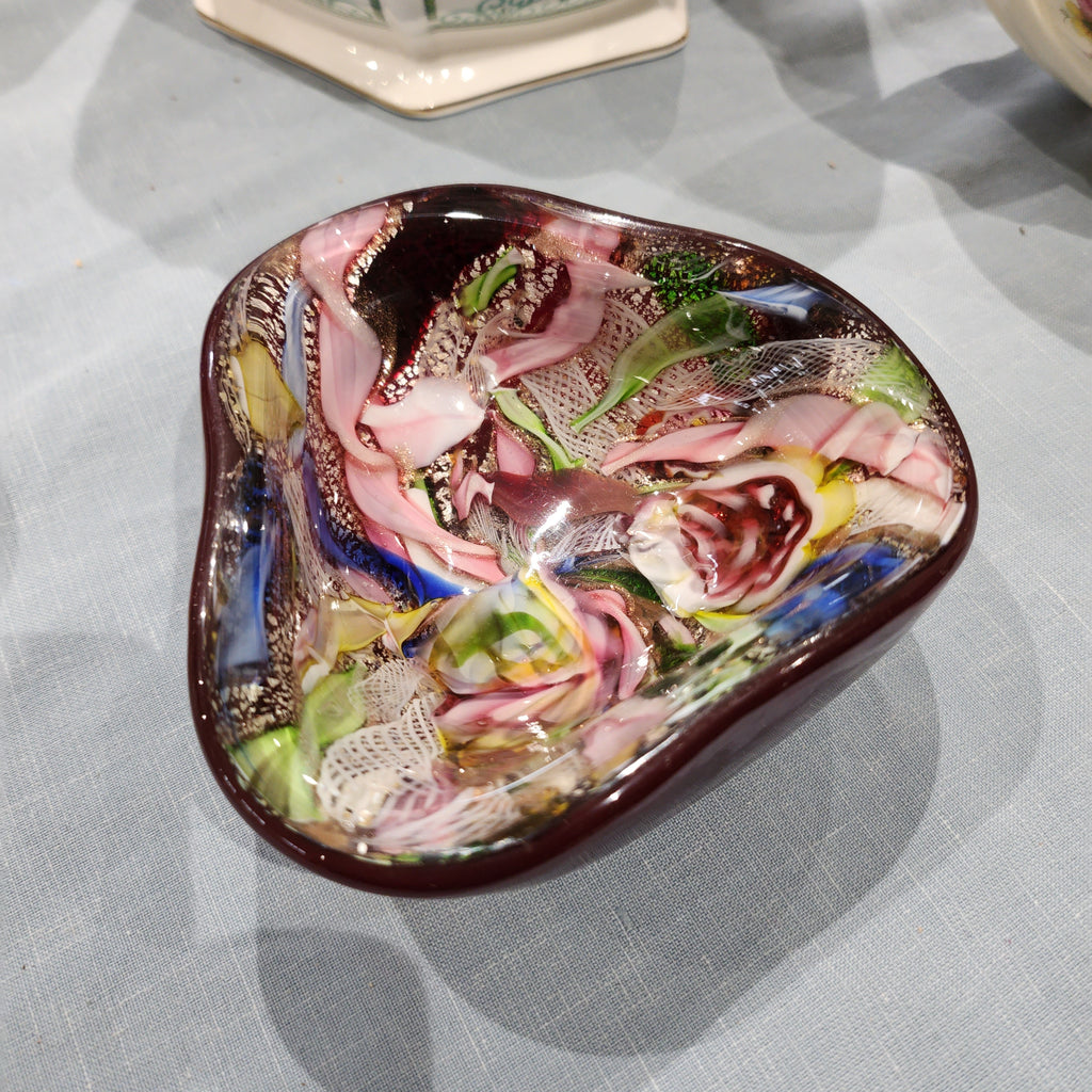 Murano Glass Dish by Arte Vetraria Muranese 'AVEM'- Red