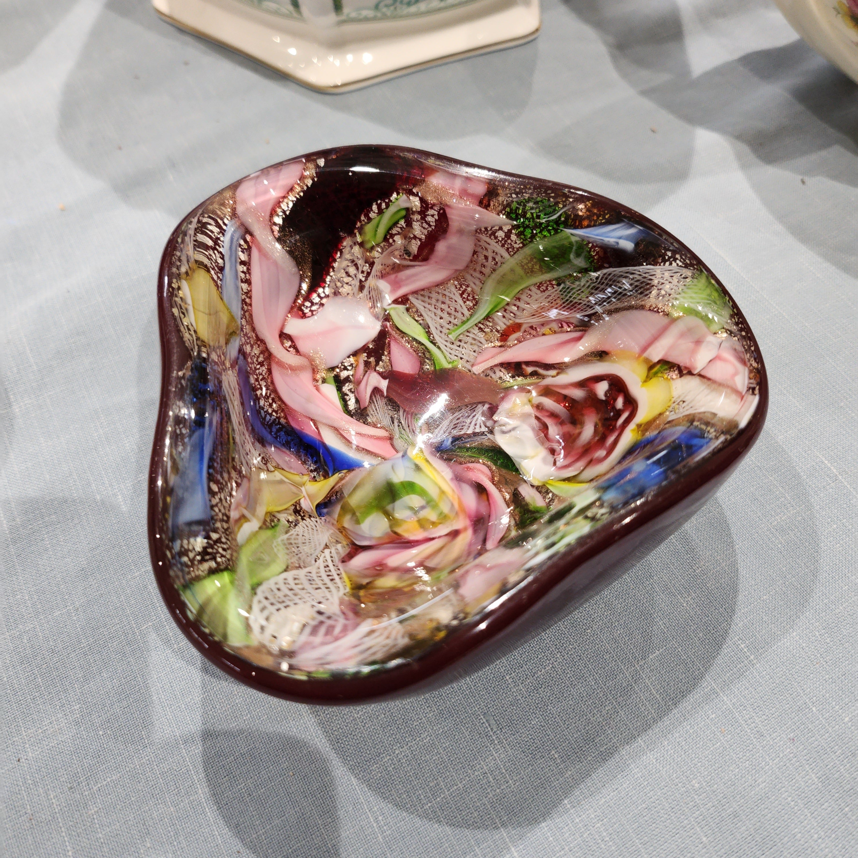 Murano Glass Dish by Arte Vetraria Muranese 'AVEM'- Red