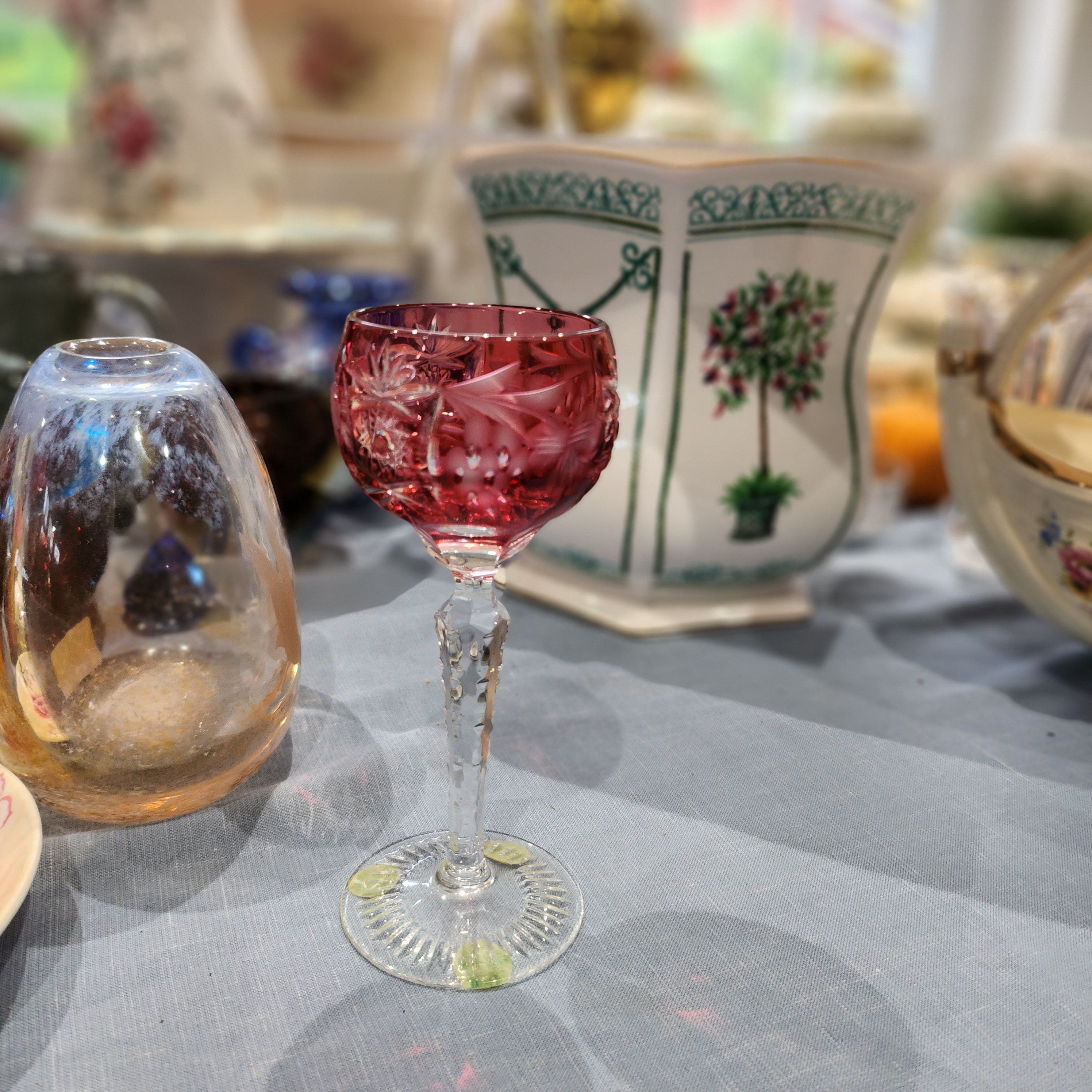 Beautiful Ruby Crystal glass with Nachtmann Stem Glasses