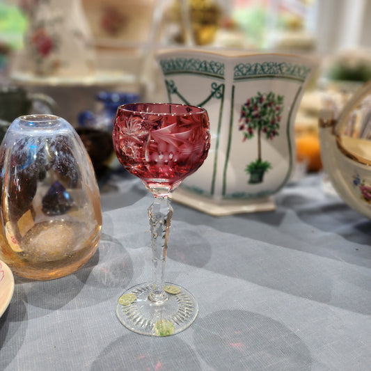 Beautiful Ruby Crystal glass with Nachtmann Stem Glasses