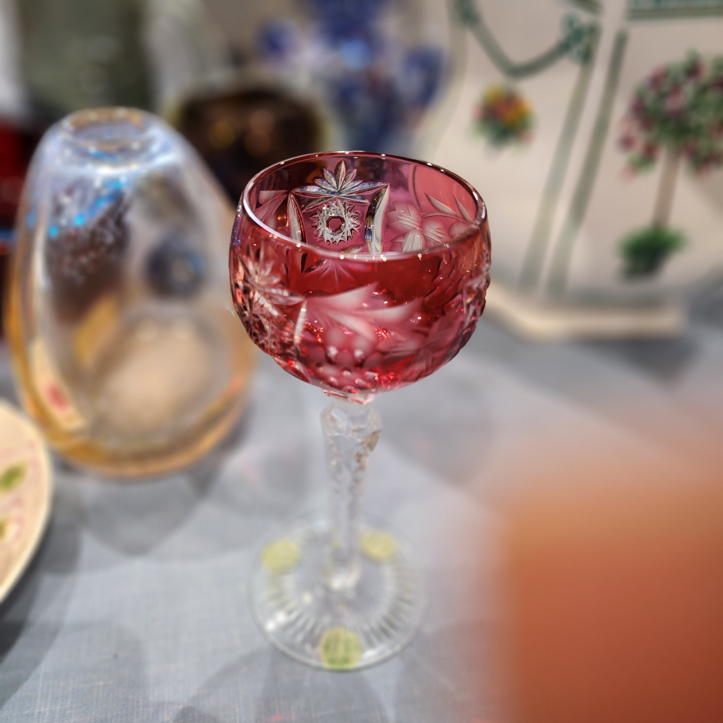 Beautiful Ruby Crystal glass with Nachtmann Stem Glasses