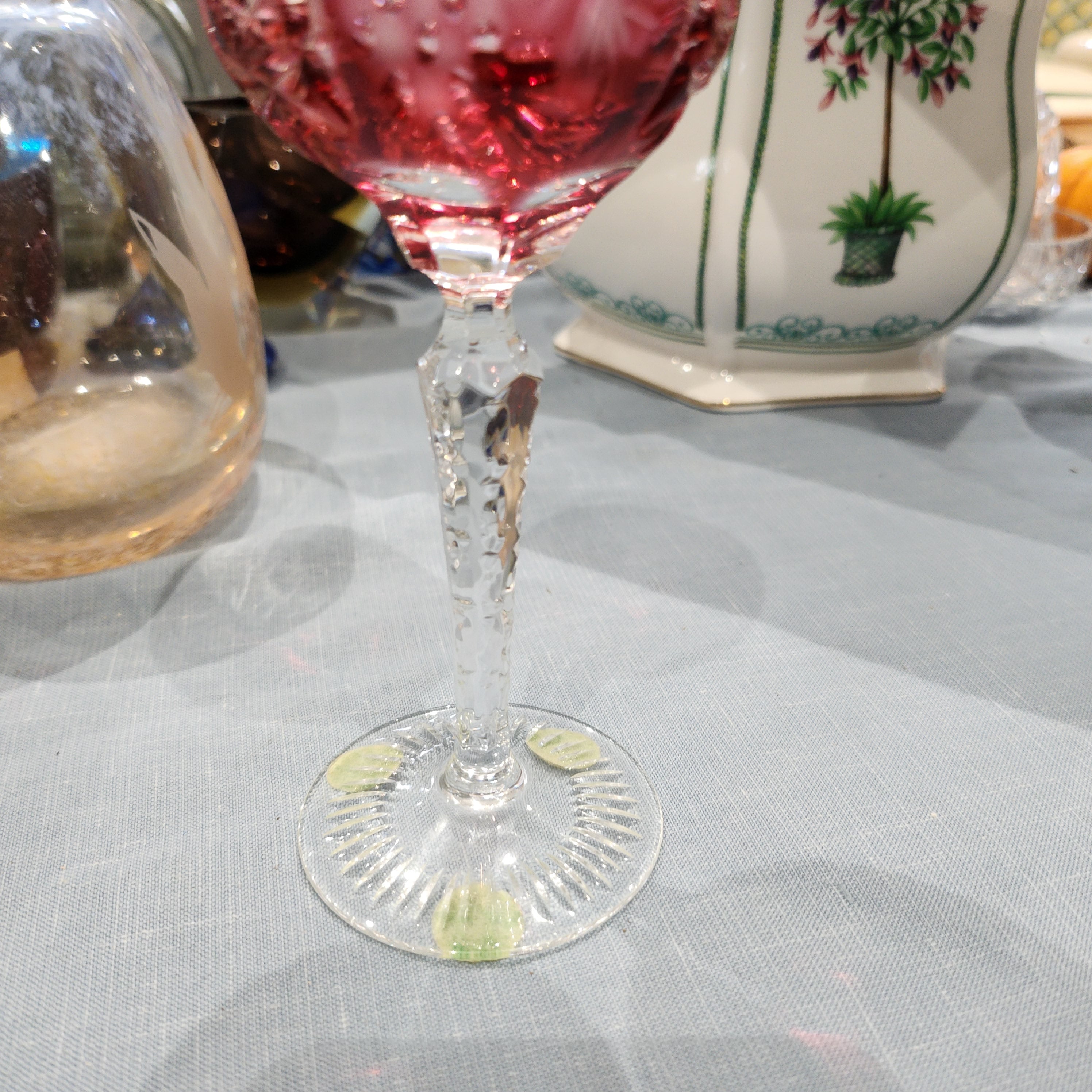 Beautiful Ruby Crystal glass with Nachtmann Stem Glasses