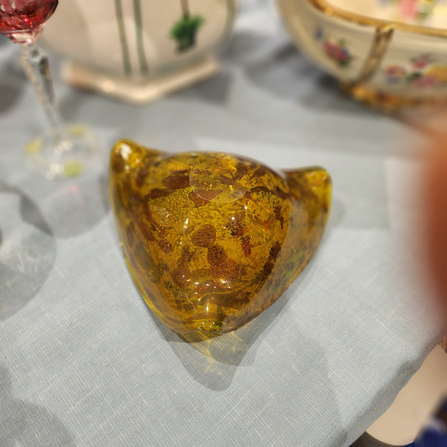 Midcentury Bowl Murano Glass by arte Vetraria  Avem Multicolor Italian Design, 1950s Gold