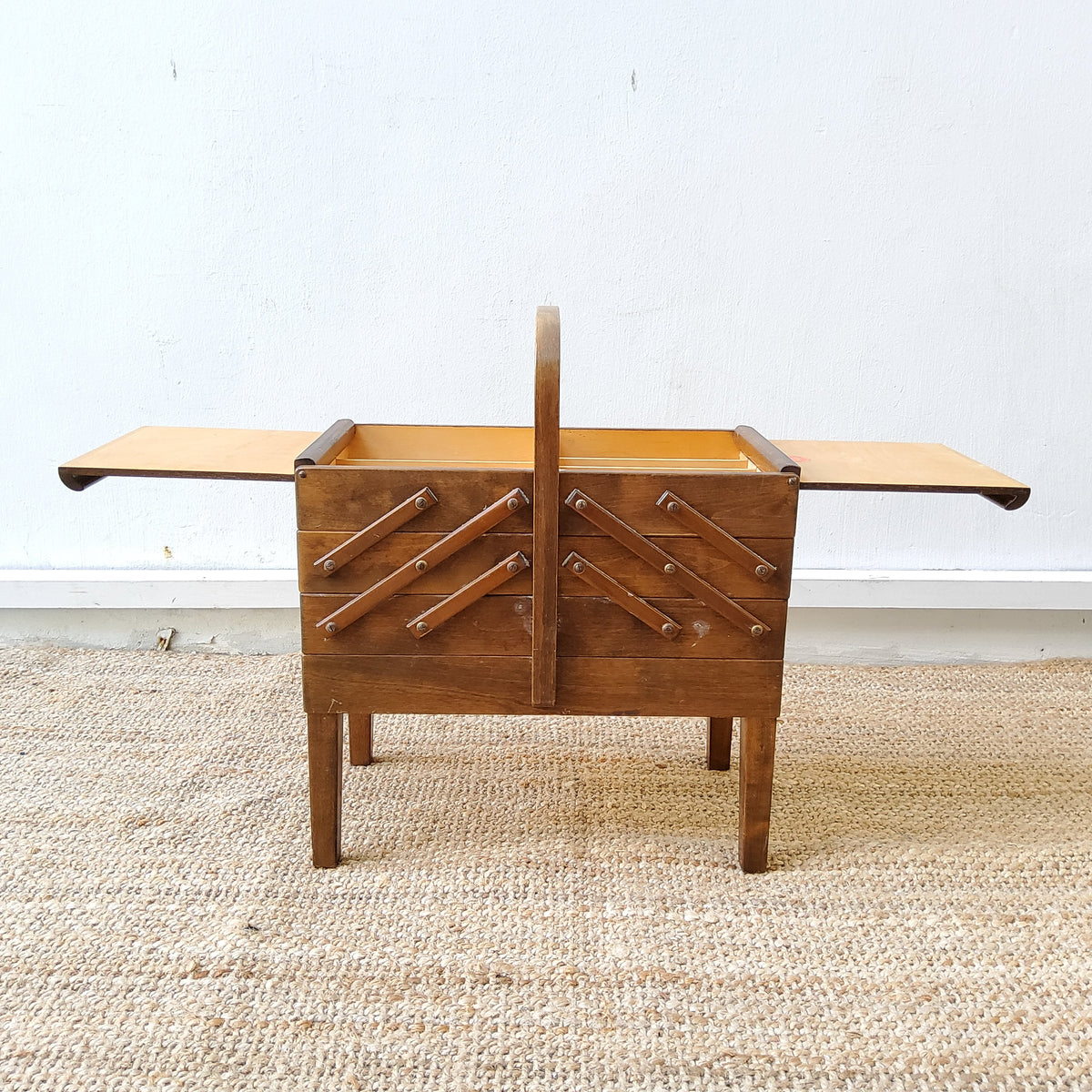 Vintage Strommen Bruk Hamar Norwegian Accordion-Style Sewing Box