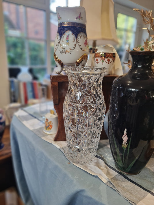 Waterford master cut tall crystal vase