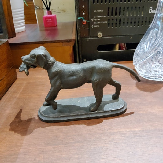 Antique heavy Brass hunting dog