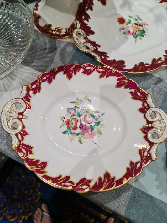 Rare 19th Century handpainted  cake stand no.307