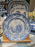 Georgian Ceramics, Antique Dinner Plate, Blue and White, , Montes Pyrenenses, Oriental Pattern, Chinoiserie, Decorative