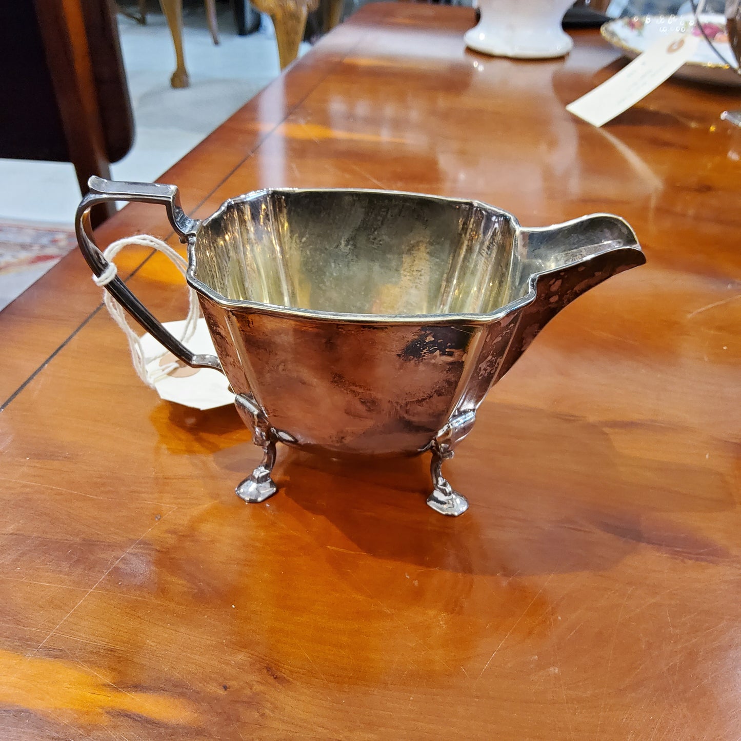 Antique silver plated milk jar