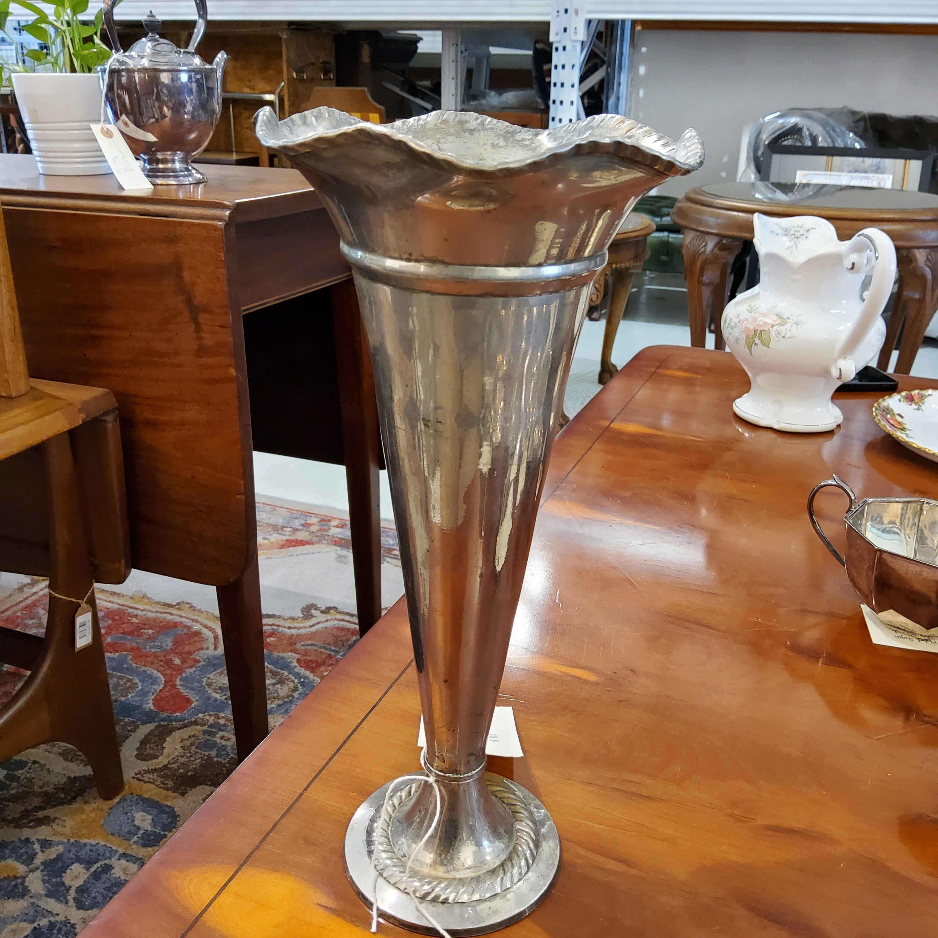 Vintage silver plated flower pot