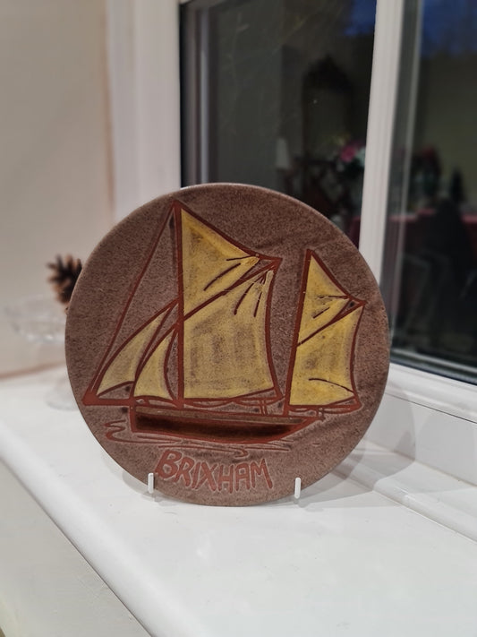 Rare Nell House Pottery hand painted plate , signed M B