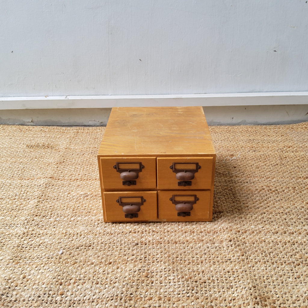 Vintage Library Card Catalog Index Box
