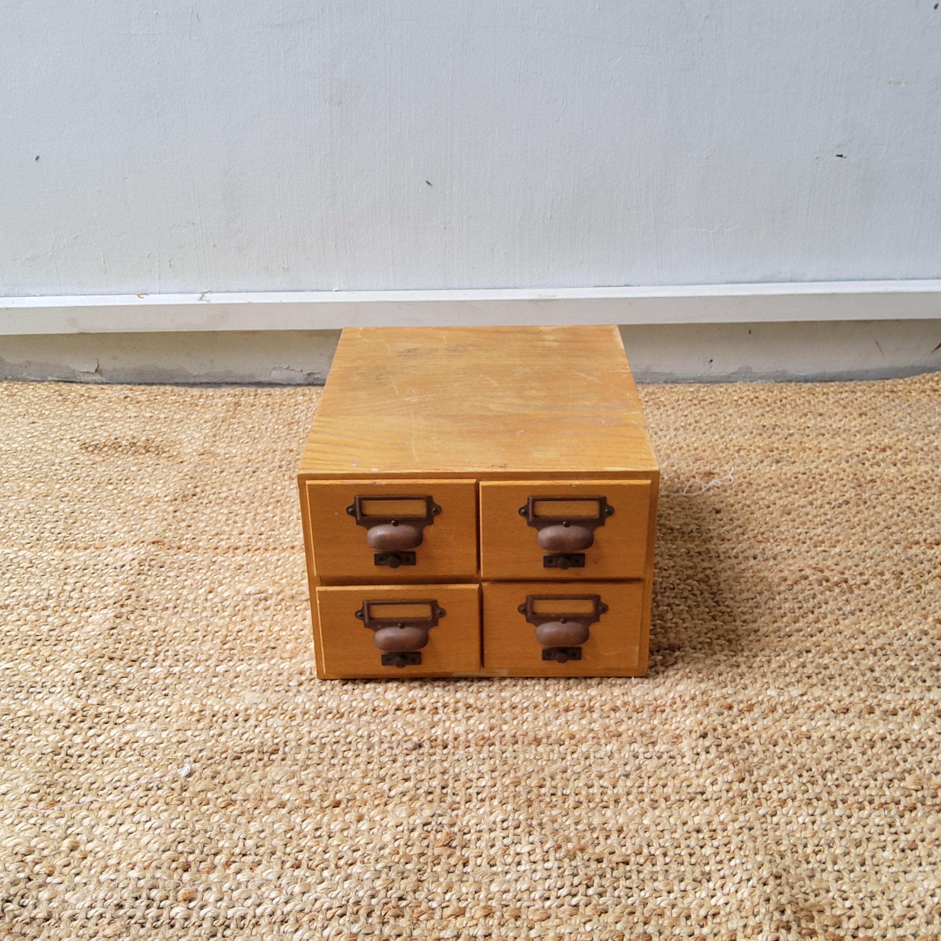 Vintage Library Card Catalog Index Box