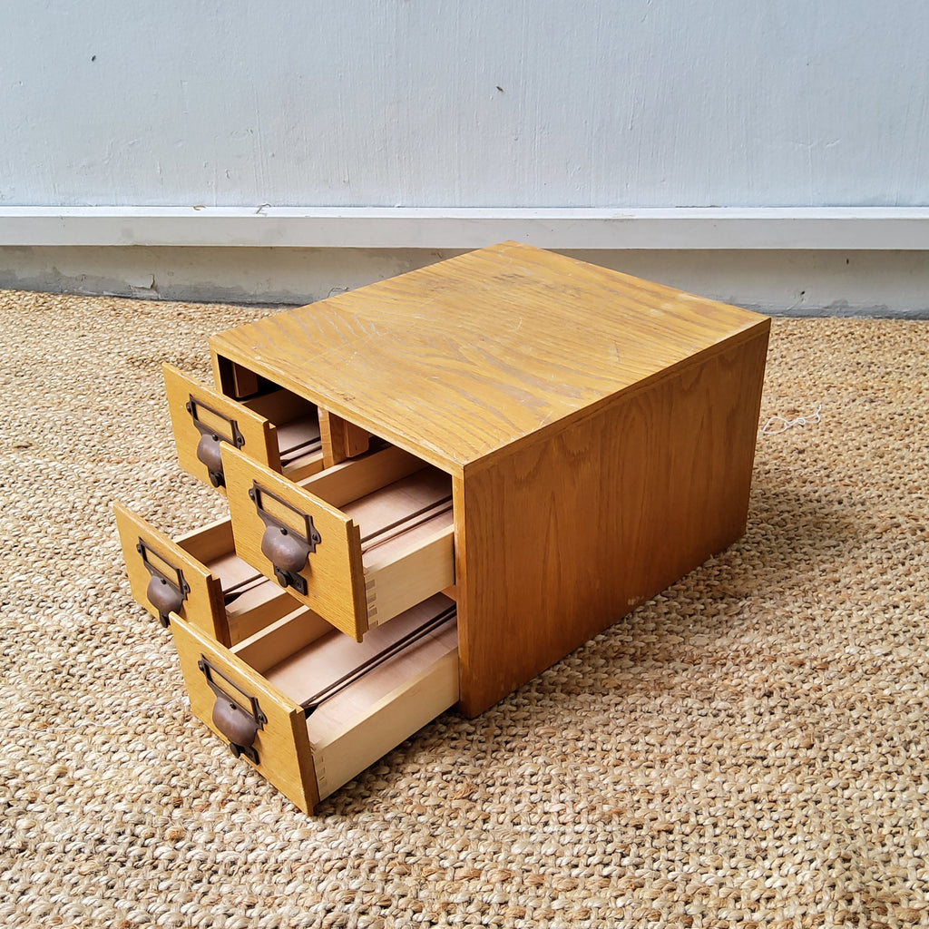 Vintage Library Card Catalog Index Box
