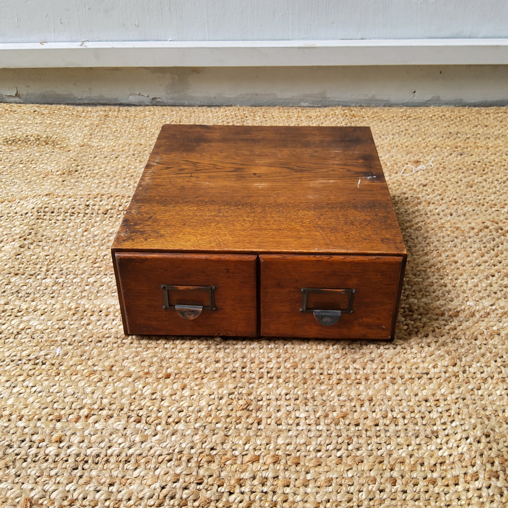 Antique Oak Card Catalog Drawer