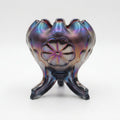 Northwood 'Daisy and Plume' Amethyst Carnival Glass 3 Footed Rose Bowl