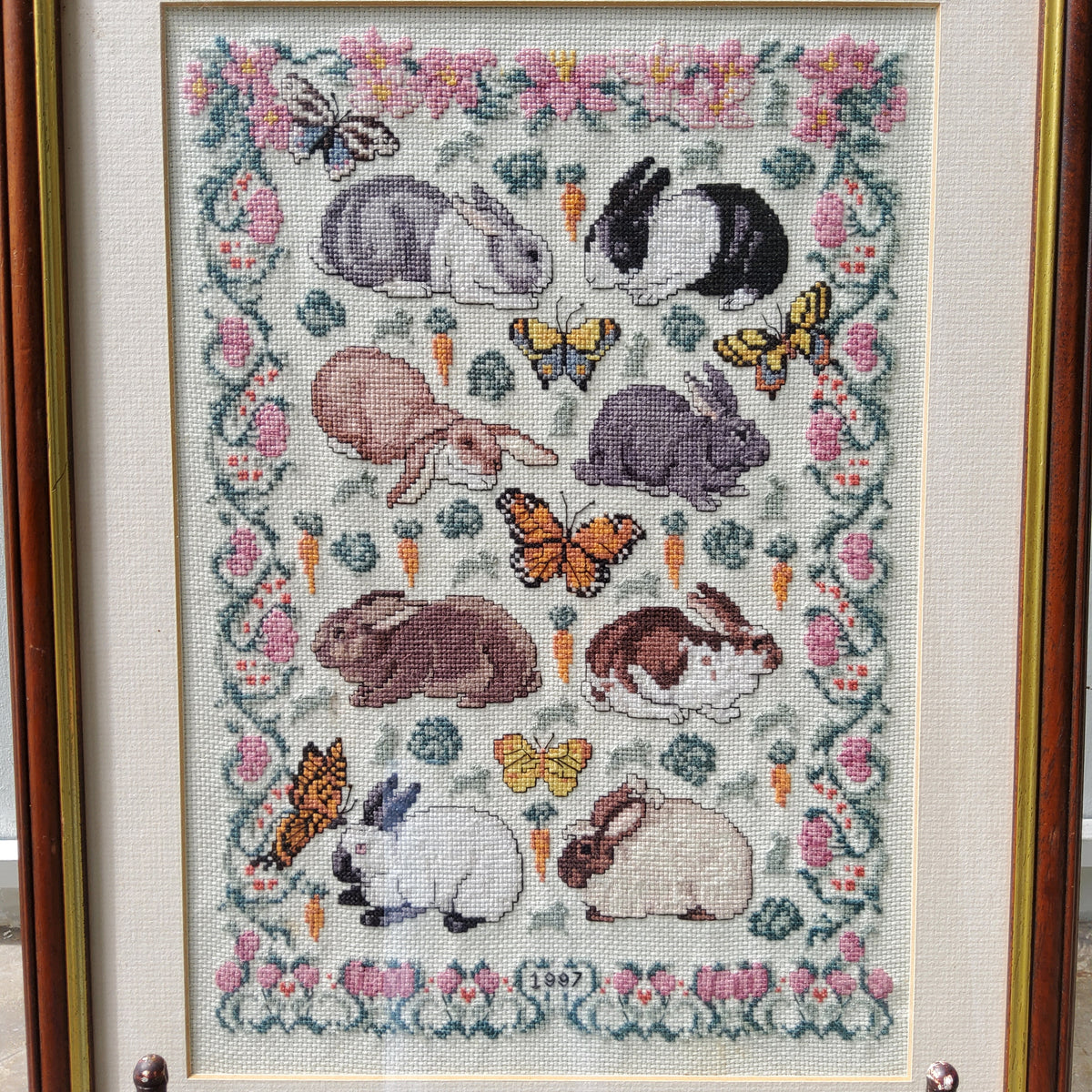 Elsa Williams THE RABBIT GARDEN Counted Cross Stitch Kit Easter Bunny Bunnies Ra.