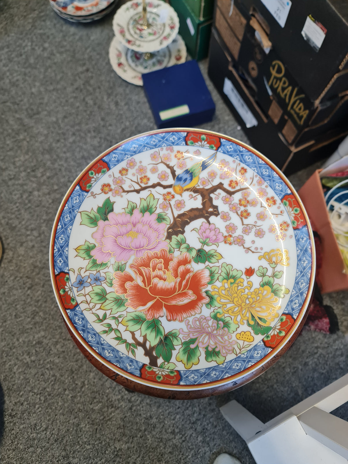 Gorgeous transfer ware flora big plate