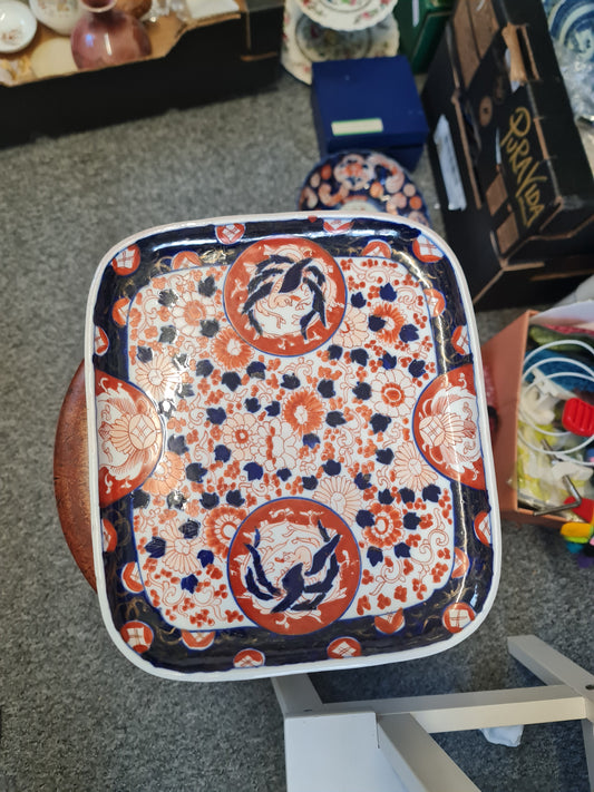 Amazing Edo period Handpainted imari Square platter