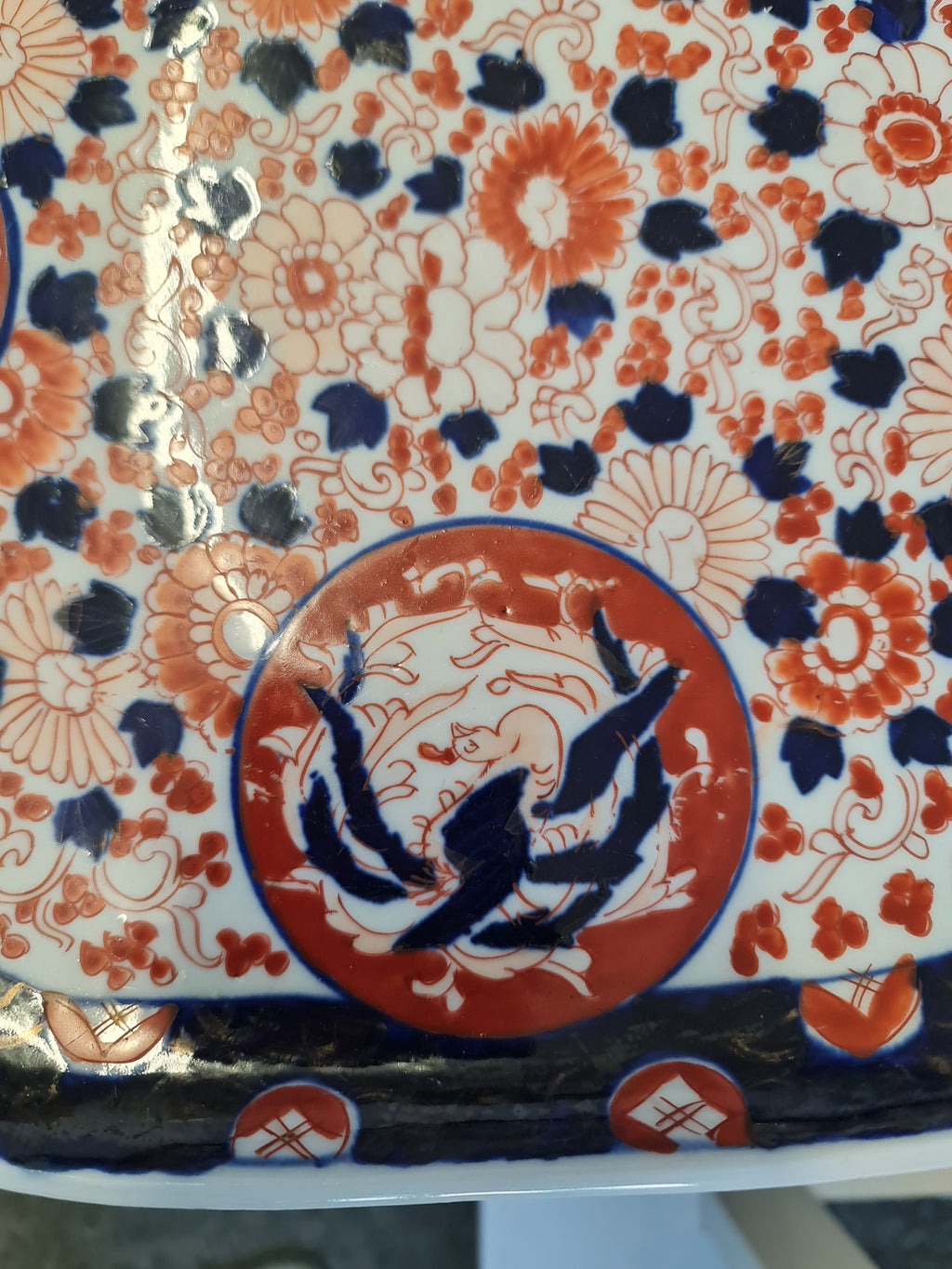 Amazing Edo period Handpainted imari Square platter