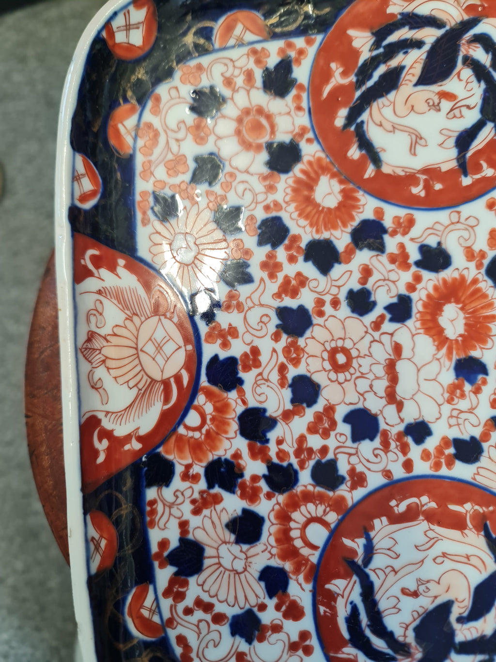 Amazing Edo period Handpainted imari Square platter