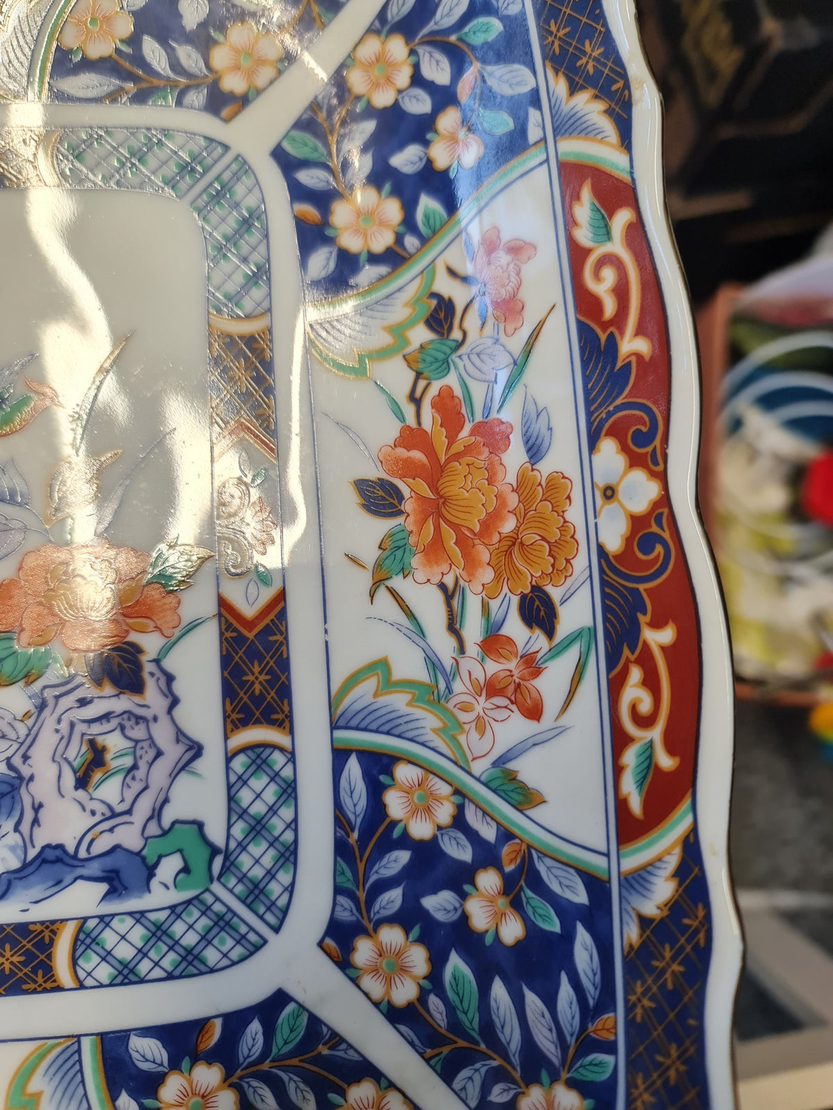 Early century transfer ware Square platter