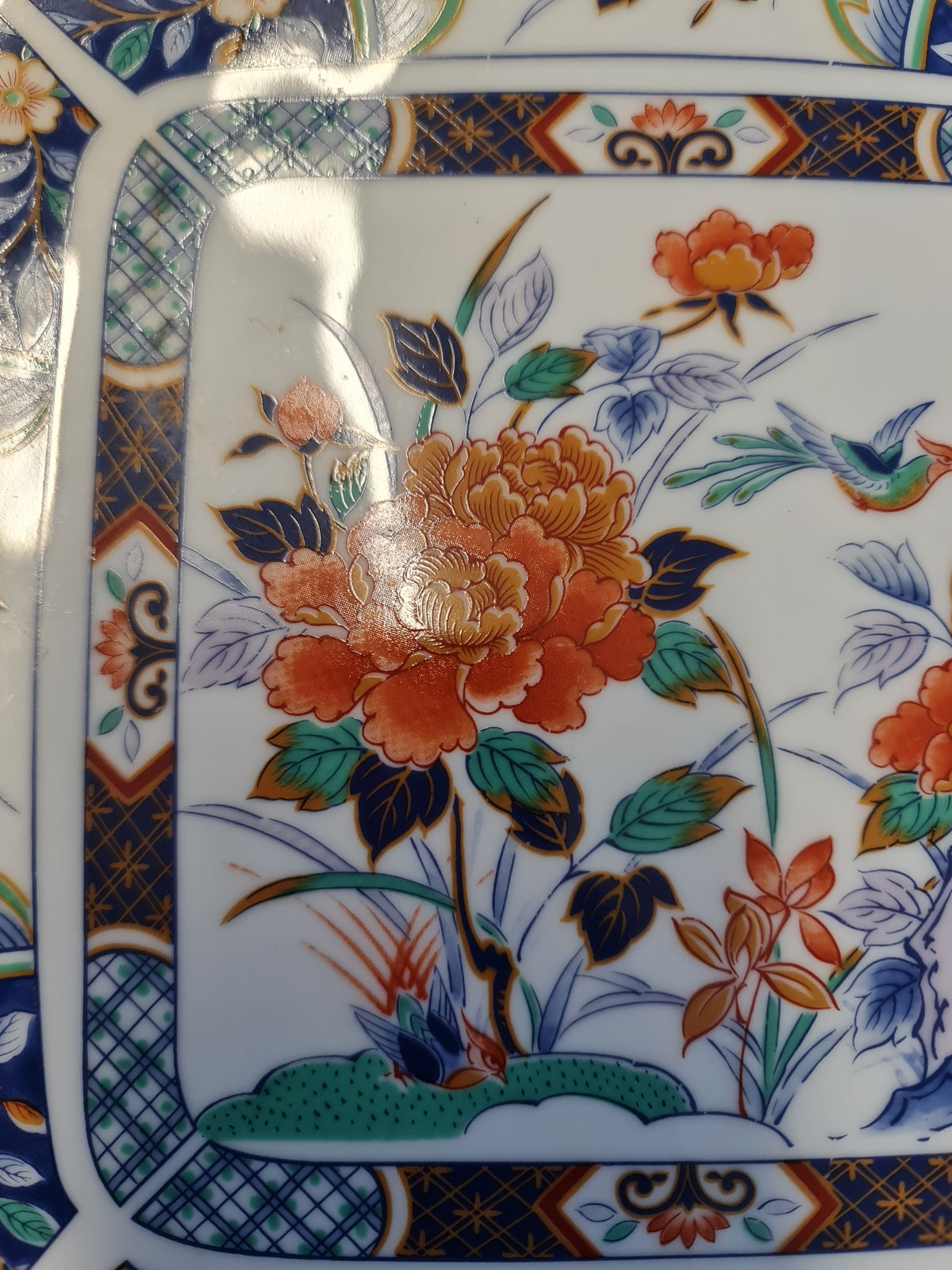 Early century transfer ware Square platter
