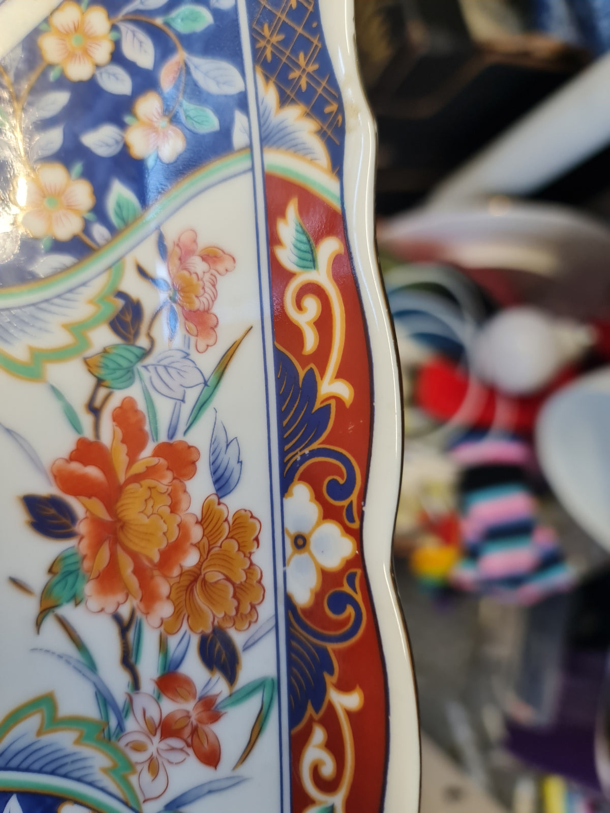 Early century transfer ware Square platter