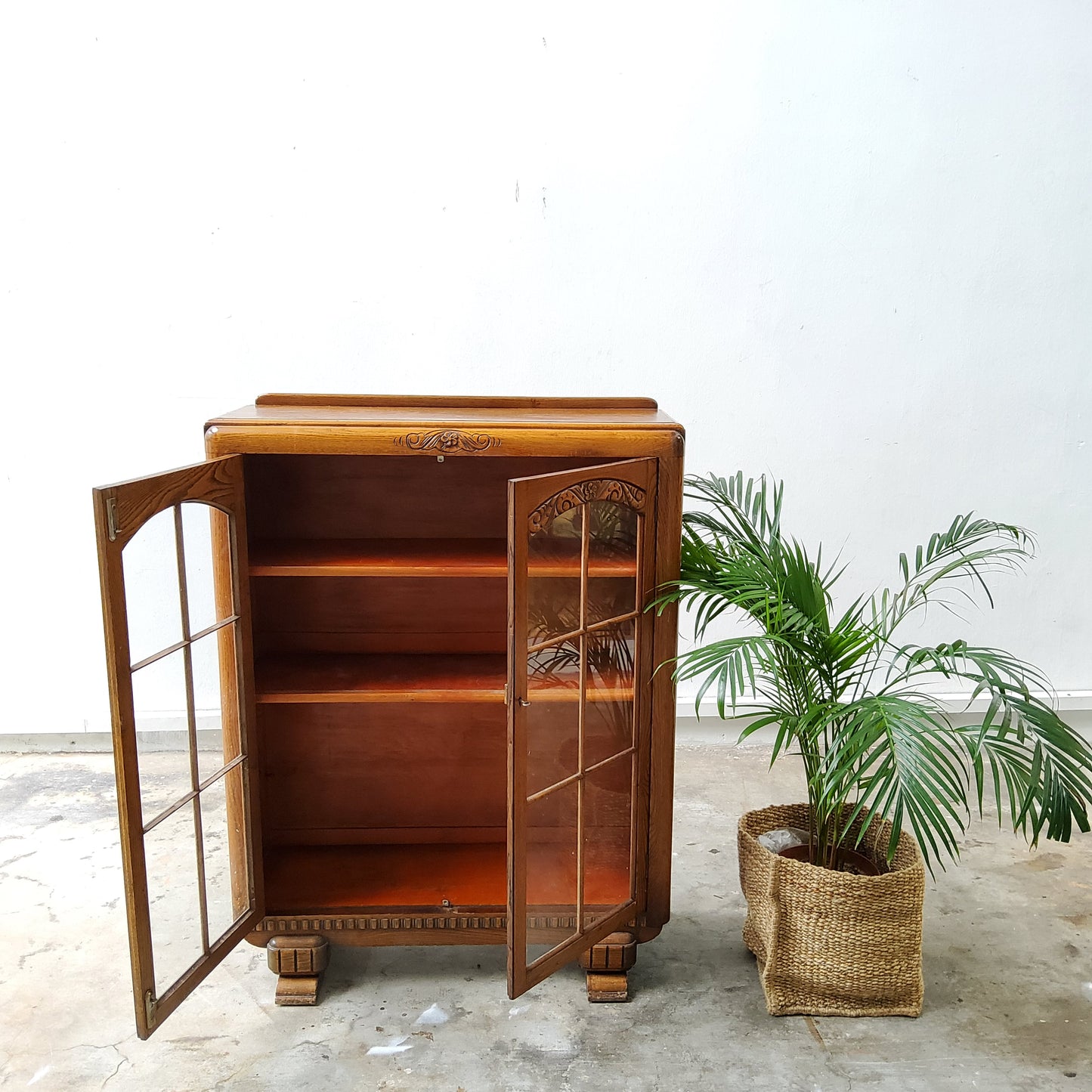 1920’s Solid Oak Display Cabinet