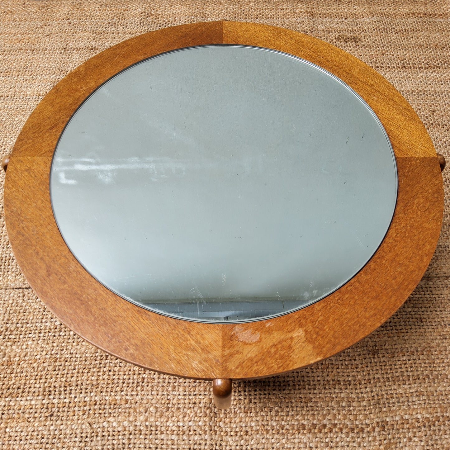Mid-century teak veneer circular coffee table
