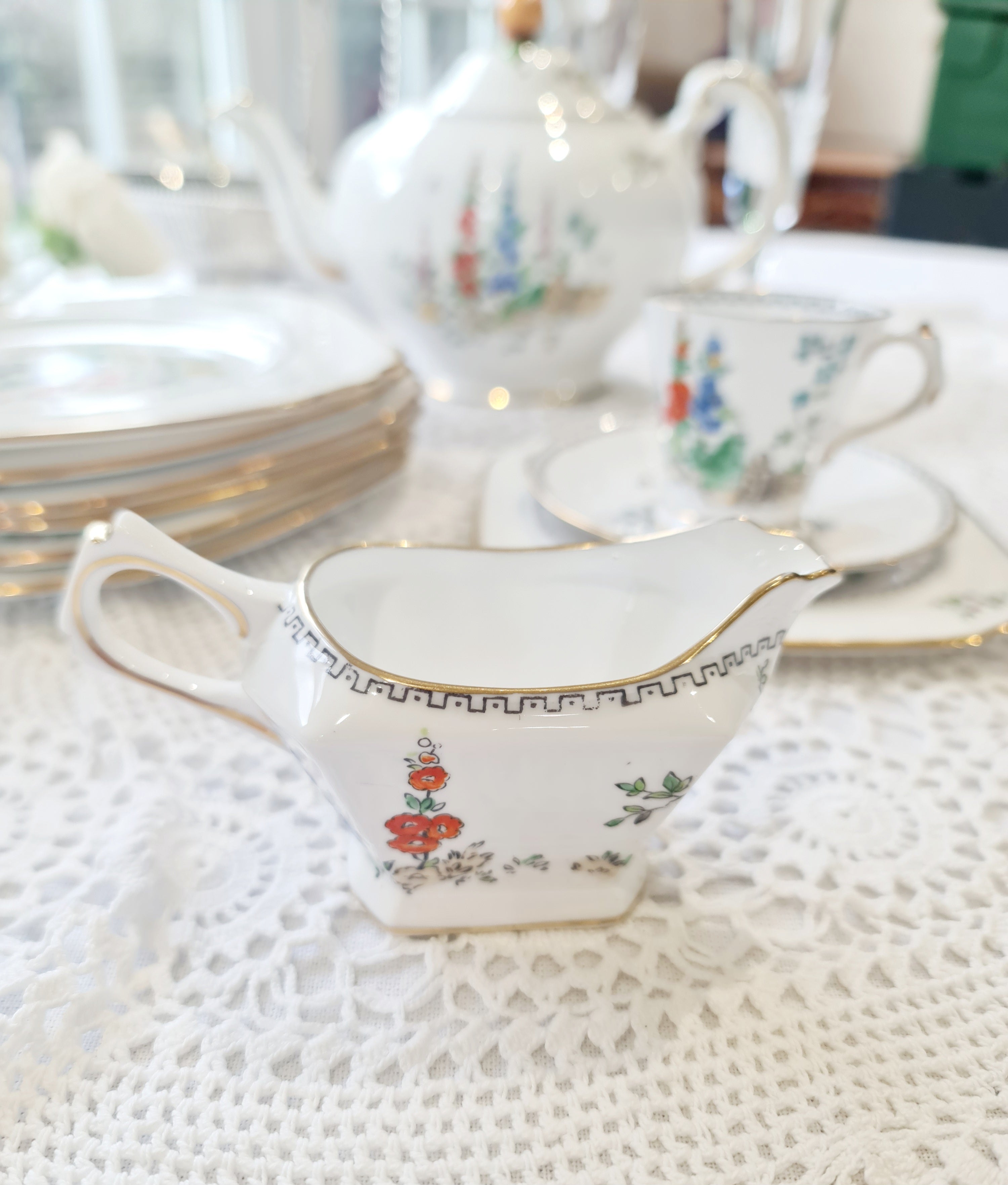 1900s Crown Tuscan handpainted milk jug