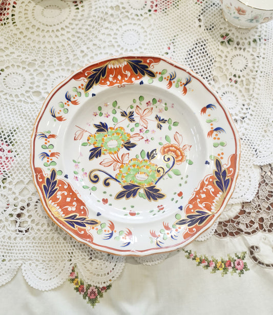 Georgian Davenport handpainted bowl with rim/plate