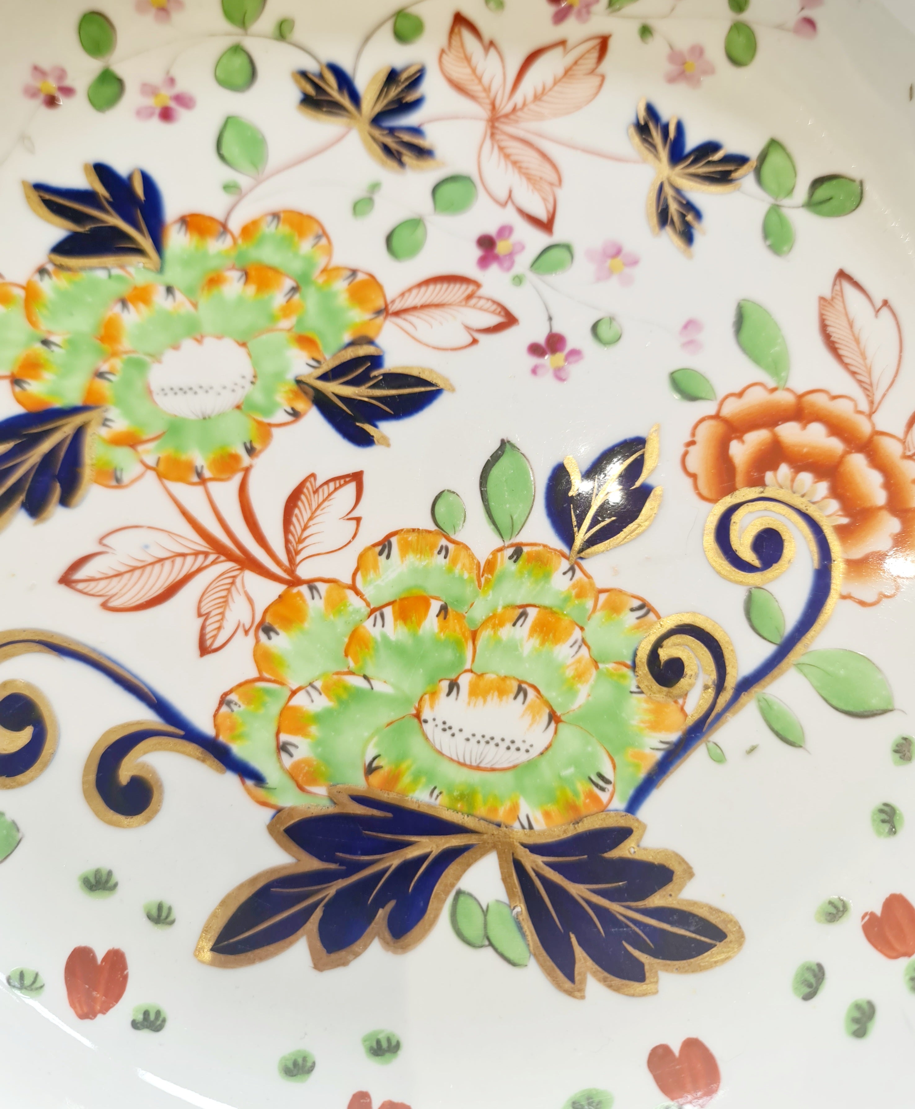 Georgian Davenport handpainted bowl with rim/plate