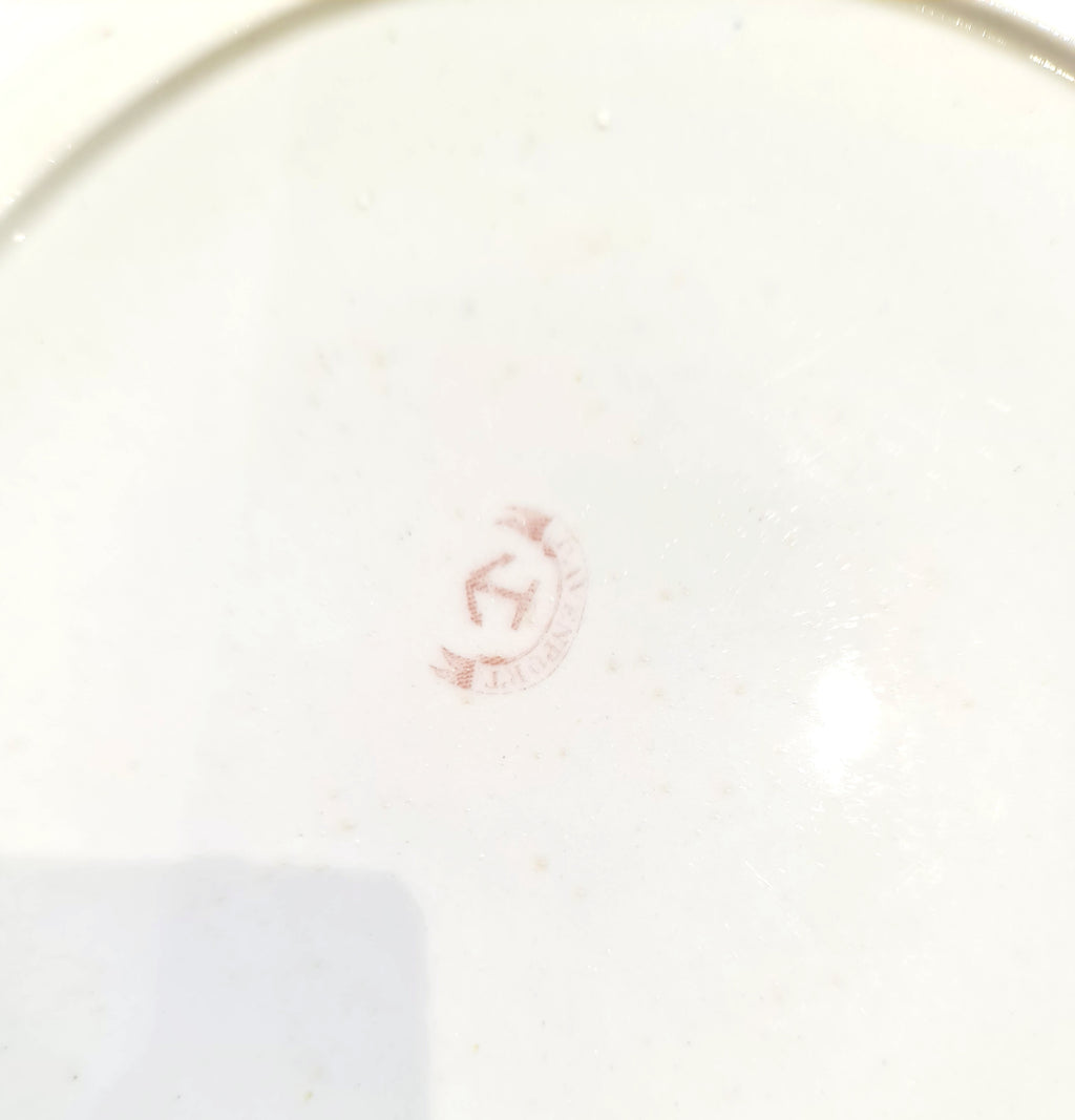 Georgian Davenport handpainted bowl with rim/plate